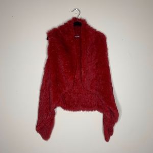Dolce Cabo Red Fur Vest Sz Medium